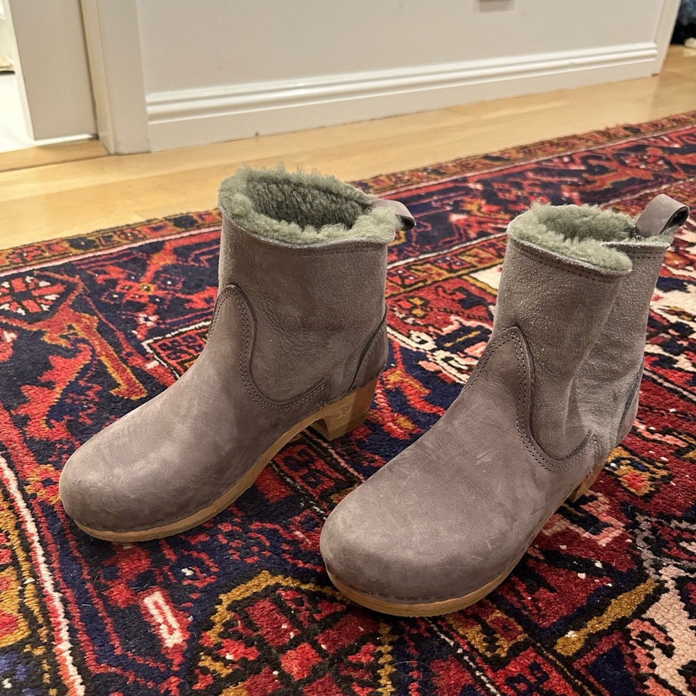 Grey No. 6 shearling booties size 39.